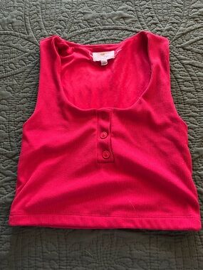 Women’s Ribbed Tank Top - Bright Red